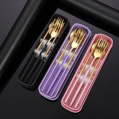 2021 Stainless Steel Dinner Tableware Set New Cutlery Knife Fork Spoon Dinnerware Set With Box Tools Travel Tableware Set