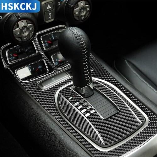 For Chevrolet Camaro 2012 2013 2014 2015 Carbon Fiber Sticker Car Gear Shift Frame Cover Car Accessories Gear Box Panel Interior
