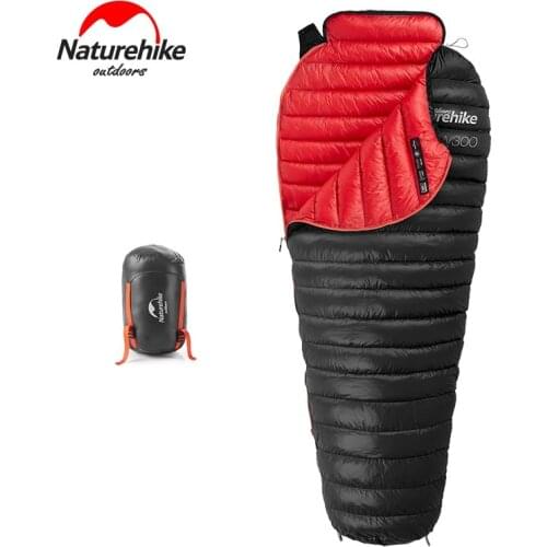 Naturehike Winter Warm Goose Down Sleeping Bag 750 Filling Power Outdoor Camping Hiking Adult Sleeping Bags Ultralight 630g