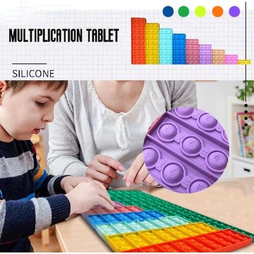 2021 New 99 Multiplication Formula Table Childrens Pop Fidget Toy Silicone Parent-child Pressing Game Decompression Artifact