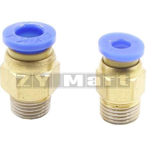 Pneumatic Connectors PC4-01 PC6-01 For V6 V5 3D Printers Parts 1.75mm 3mm Quick Coupler J-head Fittings Hotend Copper Part