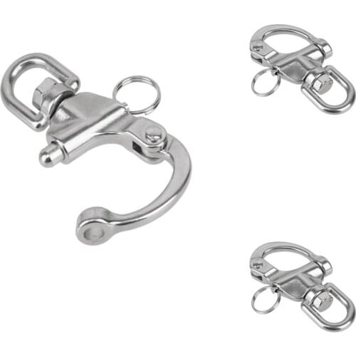 70/87/128mm Stainless Steel Swivel Eye Snap Shackle for Sailing Boat Yacht