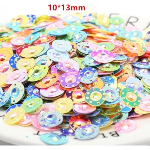 10X13mm Loose Sequin all colors Cake shape two holes Multicolor Paillettes Sewing Craft Children DIY sewing/wedding Accessories