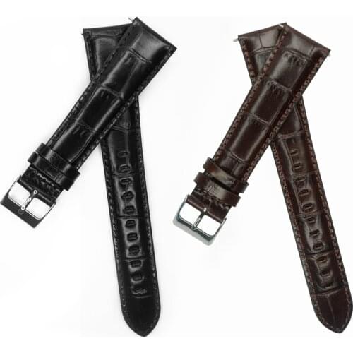 18mm 20mm 22mm 24mm Watch Band Longer Watch Strap Italy Genuine Leather Black Brown Lengthen Watches Accessory for Bigger Wrist