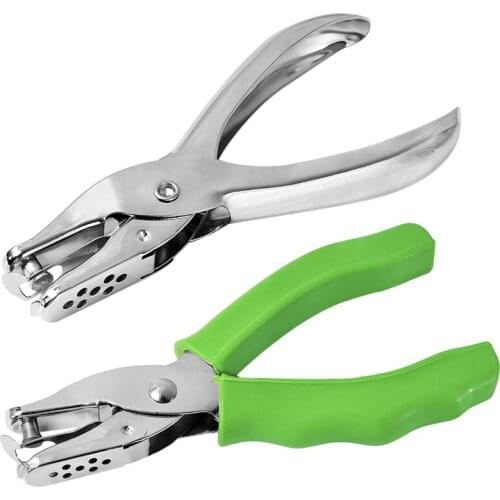 LMDZ 1Pcs Handle Hole Punch Cutter Paper Punches Pliers for Scrapbooking School Office Binding Stationery Multifunction 2 Colors