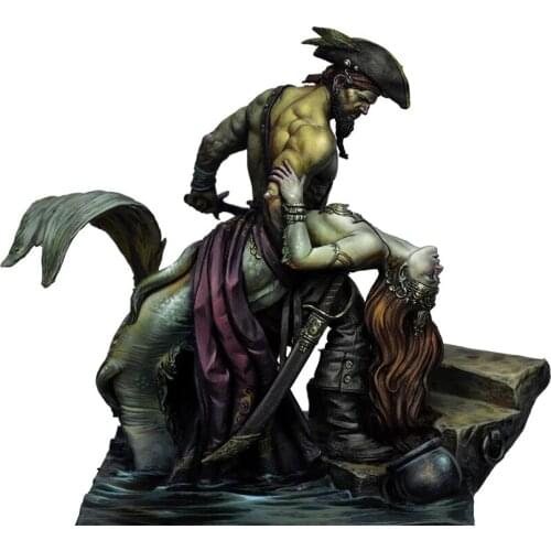 Self-assembled New Unassembled 1/24 ancient man warrior stand Resin Figure Unpainted Model Kit