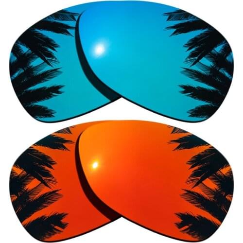 Blue Mirrored+Orange Red Mirrored Coating) 2-Pairs Polarized Replacement Lenses for Crosshair 2012 100% UVA & UVB Protection