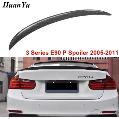 E90 4-door Sedan Trunk Spoiler for BMW 3 Series E90 M3 Carbon Fiber Rear Boot Lip Wings Ducktail 320i 325i 335i 2005-2011
