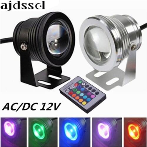 LED underwater light 10W RGB DC12v IP67 waterproof aquarium swimming pool spotlight stainless car lighting fish tank piscina