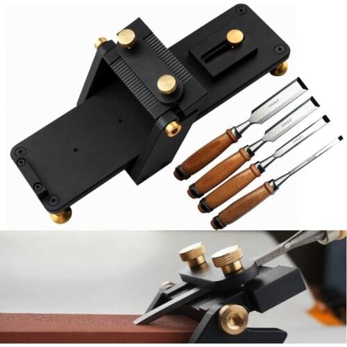 Aluminum Fixed Angle Sharpening Jig Wood Carving Chisel Sharpener for Planer Chisel Carving Knife Woodworking DIY Tool