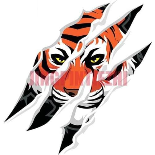 Funny Car Sticker for Paw Print Tiger Ferocious Windows Personality Anime Car Stickers Windshield Motorcycle Graphics