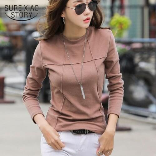 Long Sleeve T-Shirt Women 2021 Autumn T Shirt Cotton Winter Tshirt Female Korean Clothes Tee Shirt Femme New Arrivals 11106