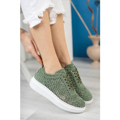 Women Green Color Sneaker - TRY0610C