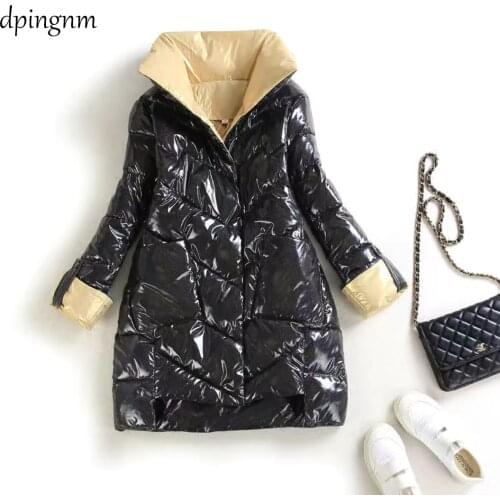 Winter Women Jackets Long Sleeve Warm Coat Parka Female Portable Outwear Cotton Liner Fashion Collar Clothes Lamb Hair Coat