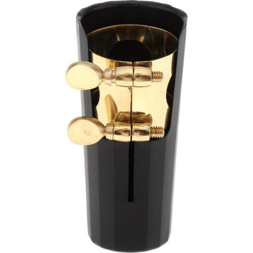 Gold/Nickel Plated Alto Saxophone Sax Mouthpiece Ligature & Plastic Cap