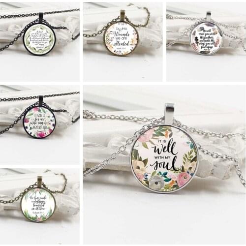 ZUWEI WU Christian Jewelry Makes Himself in the Main Necklace Psalm 37:4 Biblical Scripture Necklace Faith Inspiring Gift