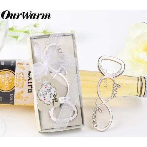OurWarm 1pc Beer Bottle Opener Wedding Souvenirs Stainless Steel Love Forever Bottle Opener Gifts For Guests Party Supplies