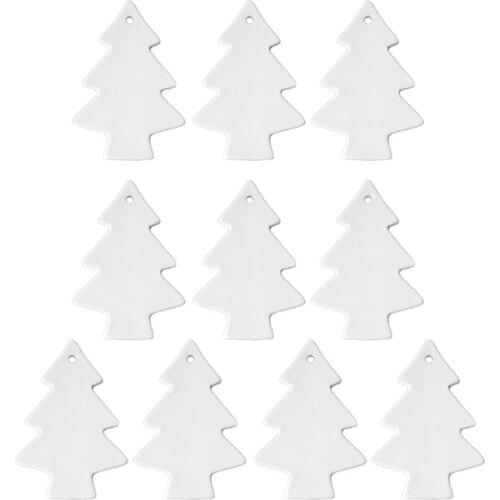 10 Pcs Sublimation Blank Pendant Heat Transfer Ceramic Hanging Ornaments Christmas Tree Decoration for Holiday DIY Craft