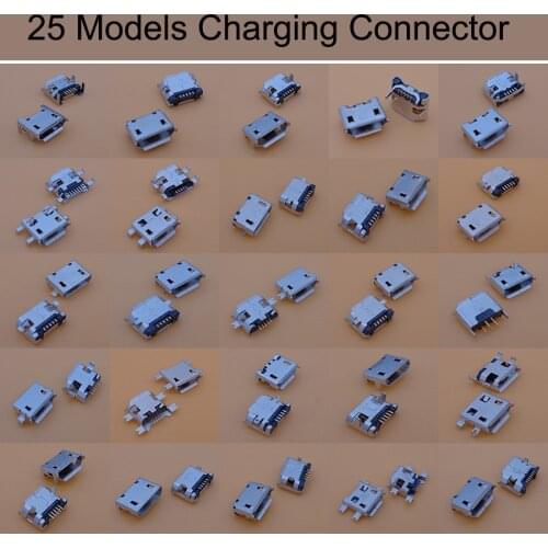 25 models micro usb jack Connector100pcs/lot Very common charging socket for Lenovo ZTE Huawei and other brand mobile,tablet GPS