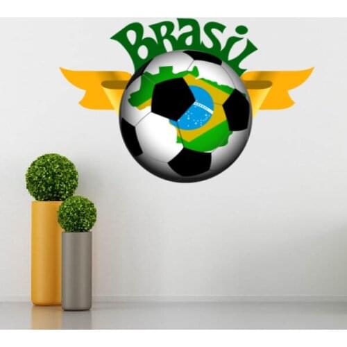 Brazil Brasil soccer Wall Sticker Fantastic Wall Art Decal Wall Quote Sticker Home Decor Fashionable Wedding Decor Removable