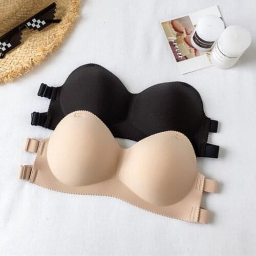 Seamless Invisible Bras Cup Brassiere Underwear Bra Lingerie Sexy Free Wire Up Half Push Female Strapless for Women