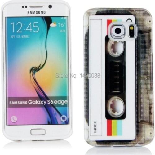1 Piece Retro Cassette Silicon Case For Samsunug Galaxy S6 Edge G9250 Phone Case Soft Protective Shell Free