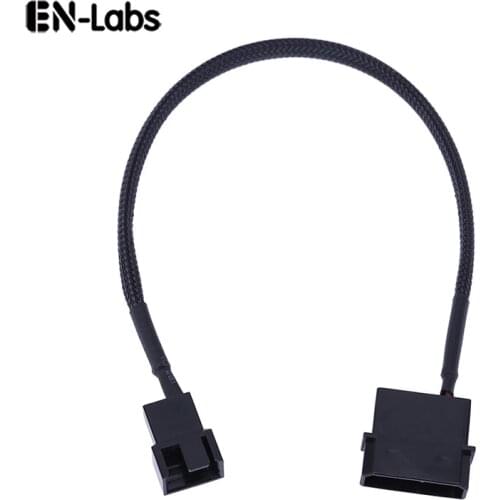 En-Labs IDE Molex 4pin Connector to 3Pin/4 Pin Cooler Cooling Molex fan Adapter Splitter Power Sleeved Cable (12V only)-25CM