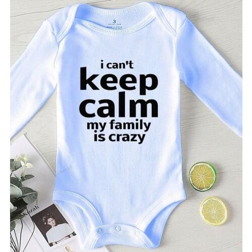 One Piece Jumpsuit Clothing for Babies Cotton Newborn Baby Winter Clothes Printing Keep Calm Toddler Rompers Boy Clothing