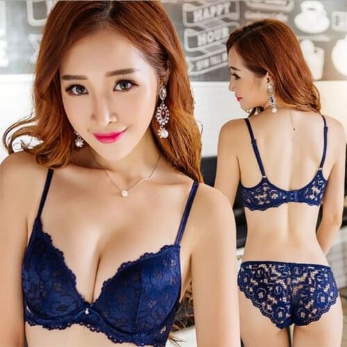 New Europe Girl Lace Sexy Lingerie Lace Padded Bra Breasted Push Up Women Bra Sets A B Cup
