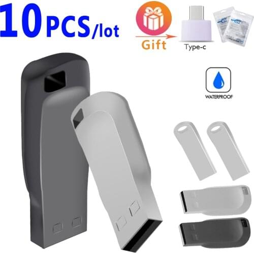 Metal pen drive 64GB USB Flash Drives 8GB 16GB 32GB 128GB flash memory stick memoria u disk pendrive gift custom logo 10pcs/lot