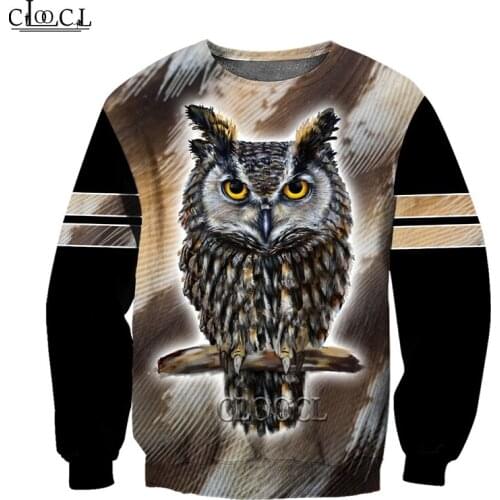 HX Fashion Hoodies Animal Owl Design 3D All Over Printed Mens Women Hooded Sweatshirt Unisex Zip Pullover Casual Jacket