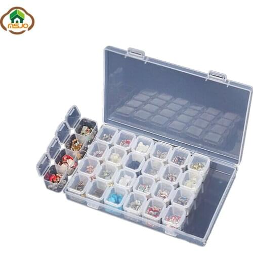Msjo Makeup Organizer Box 28 Lattice Jewelry Plastic Box Earring Nail Polish Lipstick Home Drawer Organizer Plastic Storage Box