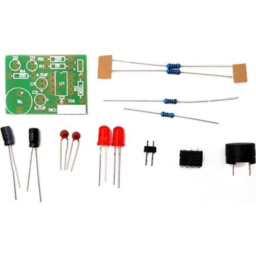 Taidacent 10 Pcs NE555 Multivibrator Kit Unsteady Circuit Flashing Electronic DIY Electronics Kits Circuit Board Soldering Kit