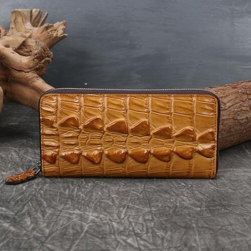 2021 New Retro Alligator Women Genuine Leather Coin Purse Leisure Ladies Long Fashion Wallets Female Purses Card Hold Money Bag