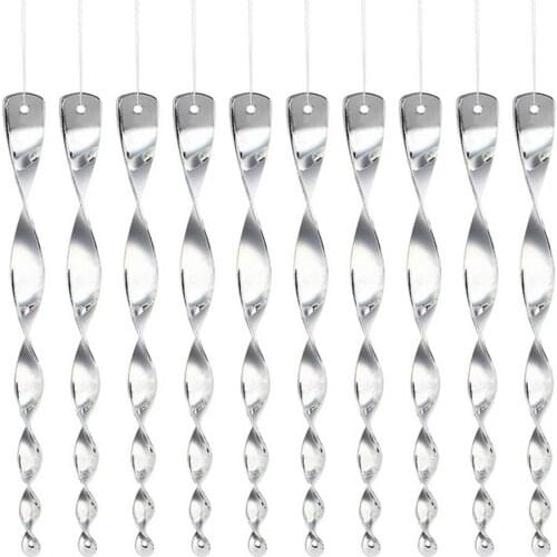 10PCS Bird Repeller Scare Rotating Rod Reflective Spike Hanging Wind Spiral Deterrents Device Pigeon Repeller Pest Control