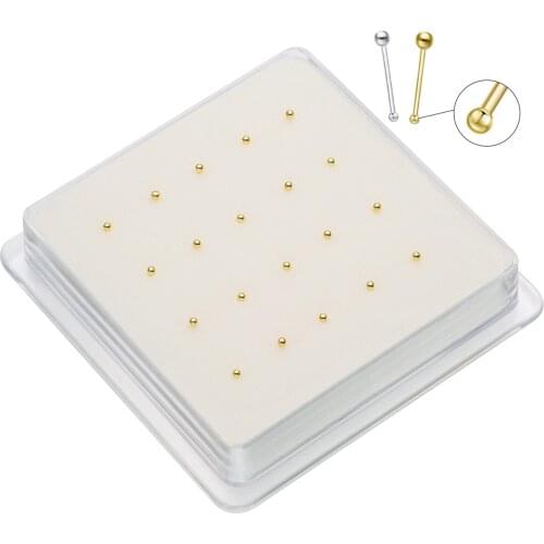 Set Of 20Pcs 925 Sterling Silver 1.0mm/1.2mm Nose Ring Nose Pin Studs Ball Classic Fashion Nose Body Jewelry Piercing Nariz Aros