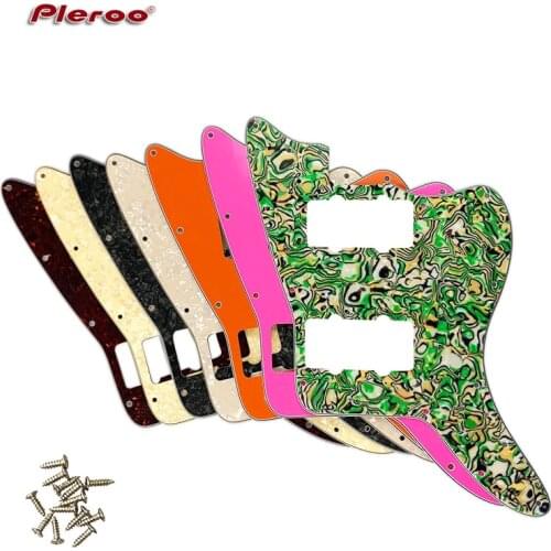 Pleroo Custom Guitar Parts - For US Fedner Jazzmaster electric Guitar pickguard Blank Whit 2 Pickups Replacement