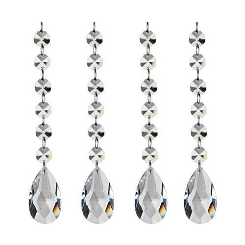 Clear Acrylic Crystal Pendants Hanging Bead Drape Garland Chandelier Wedding Decor Tassel Screen Christmas DIY party Decorative