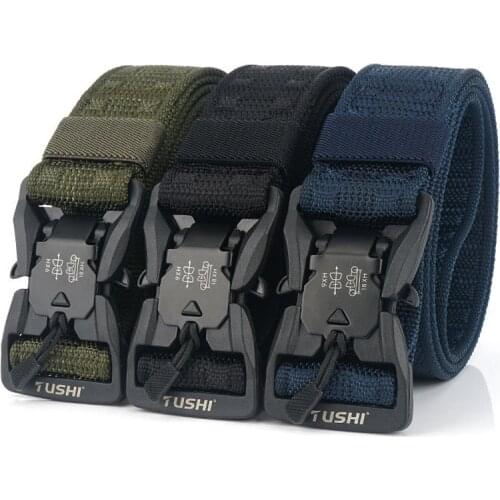 Official Genuine Tactical Belt Hard PC Quick Release Magnetic Buckle Military Belt Soft Real Nylon Sports Accessories