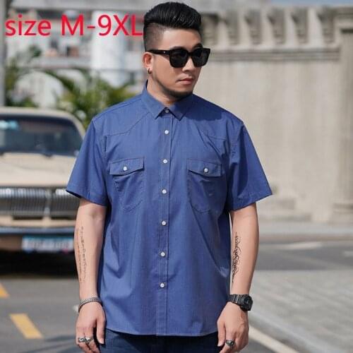 New Arrival Fashion Super Large Men Short Sleeve Shirt Men Casual Shirts Summer Single Breasted Plus Size M L XL 2XL3XL4XL-10XL