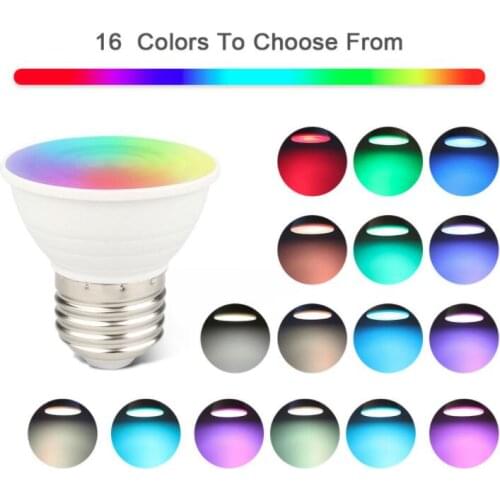 GU10 E27 E26 GU5.3 MR16 RGBW LED Bulb 8W IR Remote Control AC 85-265V Atmosphere Lighting 16 Color Changeable Decorative Lights