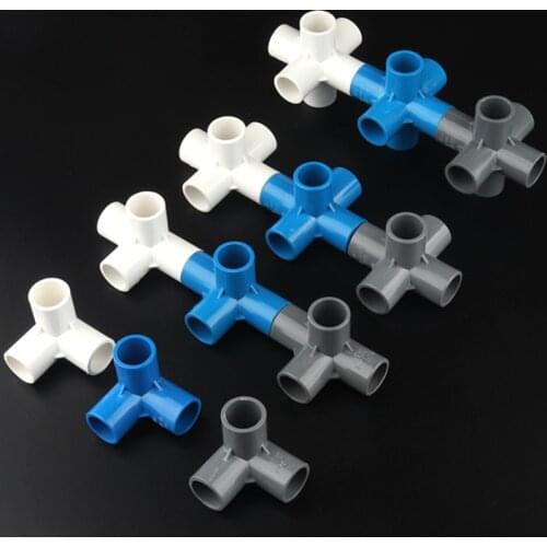 2pcs PVC Joints 20/25/32mm PVC Tee Connector Four Five Six Way Joint Garden Irrigation Watering Tube Adapter Pipe Fittings