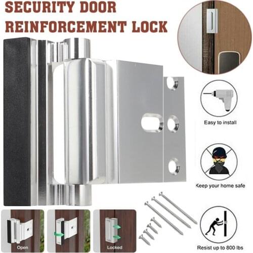 High Quality Aluminium Door Reinforcement Lock Defender Security Door Stopper Home Child Proof Door Stopper Security Lock