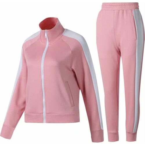 Female Long Sleeve Soccer Sets Football Running Jackets Pants girls Tracksuit Football Training Suit uniform pink red