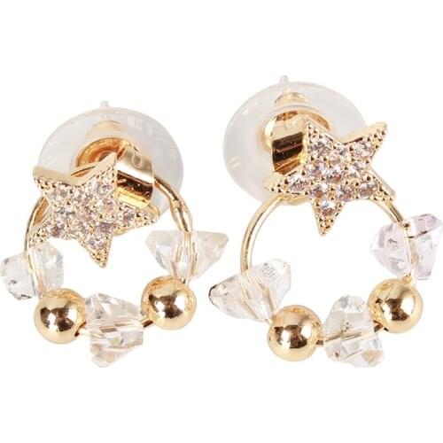 1Pair Silver Pearl Circle Earrings For Women Girl Stud Earring Small Sweet Female Zircon Earrings Fashion Jewelry Brincos