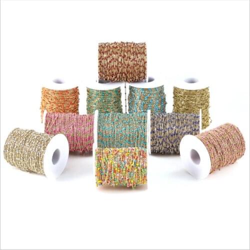 1m/lot 1.5mm Steel enamel drop oil chain DIY stainless steel colored beaded hand-made chain bracelet necklace for jewelry making