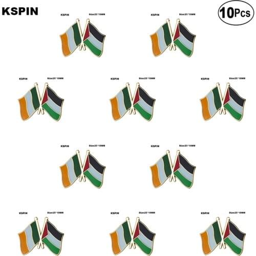 Ireland & Palestine Friendship Lapel Pin Flag badge Brooch Pins Badges 10Pcs a Lot