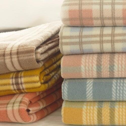 155cmx50cm Plaid Woolen Fabric Thickened Double-sided Brushed Cashmere Woolen Cloth Fabric Clothing Imitation Wool Coat Fabric