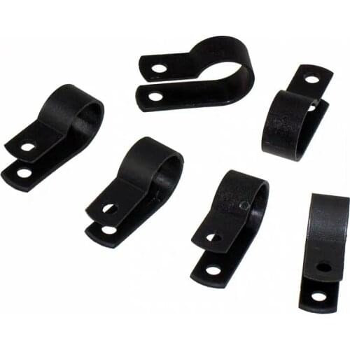 25X ID 3.3mm 5.3mm 6.4mm 8.4mm 10.4mm Black Nylon U R Shape Cable Clamp Clip UV Resistant Wire Electrical Hose Loop Fixer Holder