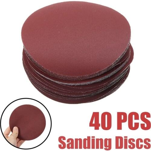 40pcs 5 inch 125mm Sanding Discs 320-2000 Grit Hook Loop Sandpaper Polishing Cleaning Pad